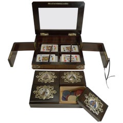 Antike Spiele / Spielkartenbox:: um 1880