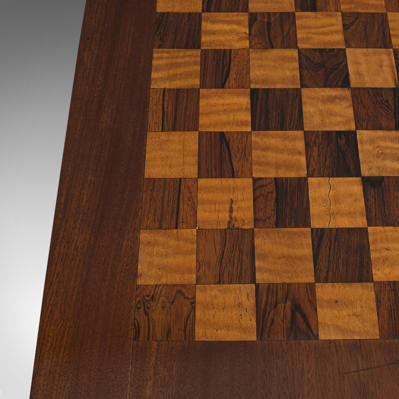 Antique Games Table, English, Mahogany, Chess, Workstation, Victorian, 1860 3