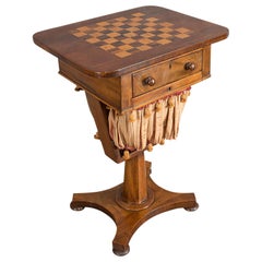 Antique Games Table, English, Mahogany, Chess, Workstation, Victorian, 1860