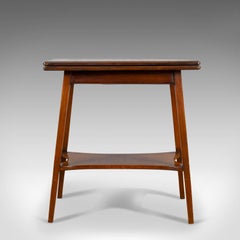 Antique Games Table, English, Fold-Over, Side, Mahogany, Satinwood, circa 1900