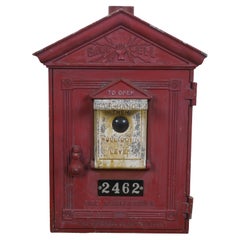 Antique Gamewell Cast Iron Fire Alarm Station Radio Telegraph Box 17"
