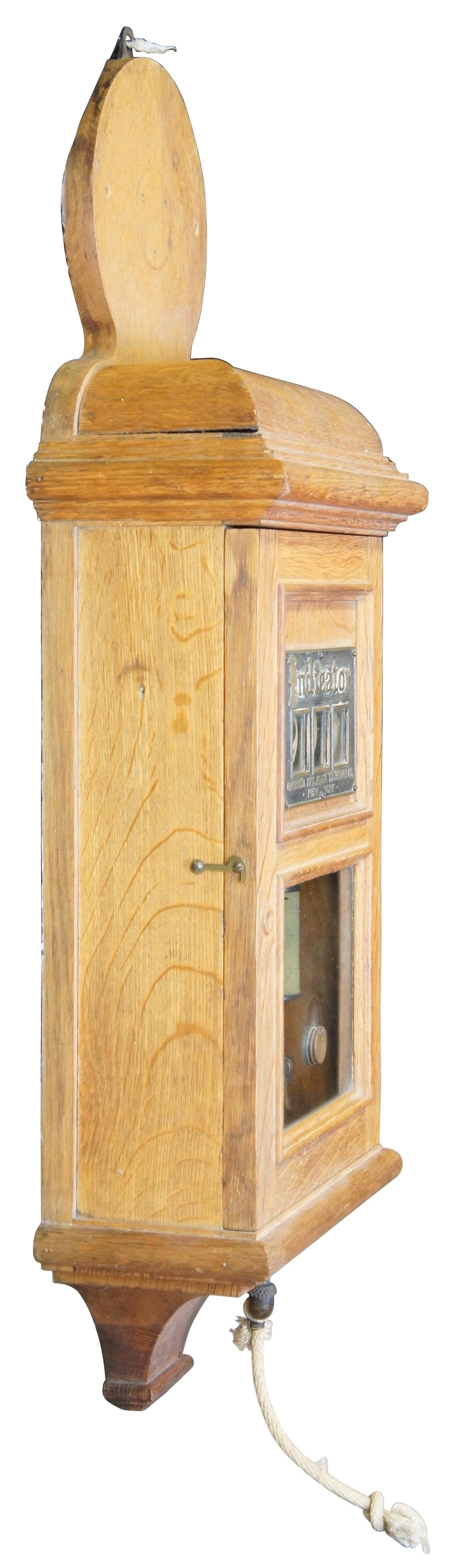 Quartersawn Oak Gamewell Fire Alarm Indicator box, circa 1888. Made by the Gamewell Fire Alarm Company of New York used in fire houses to indicate the fire alarm box number pulled for a fire.
