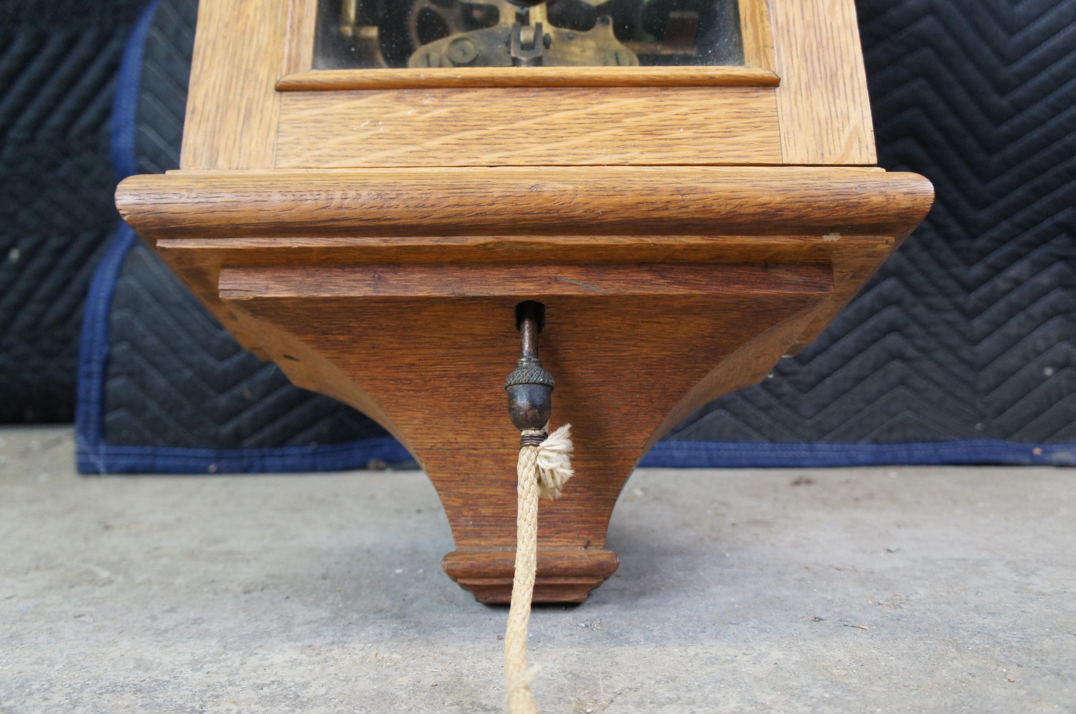Victorian Antique Gamewell Telegraph Quartersawn Oak Fire Alarm Visual Indicator Box 36