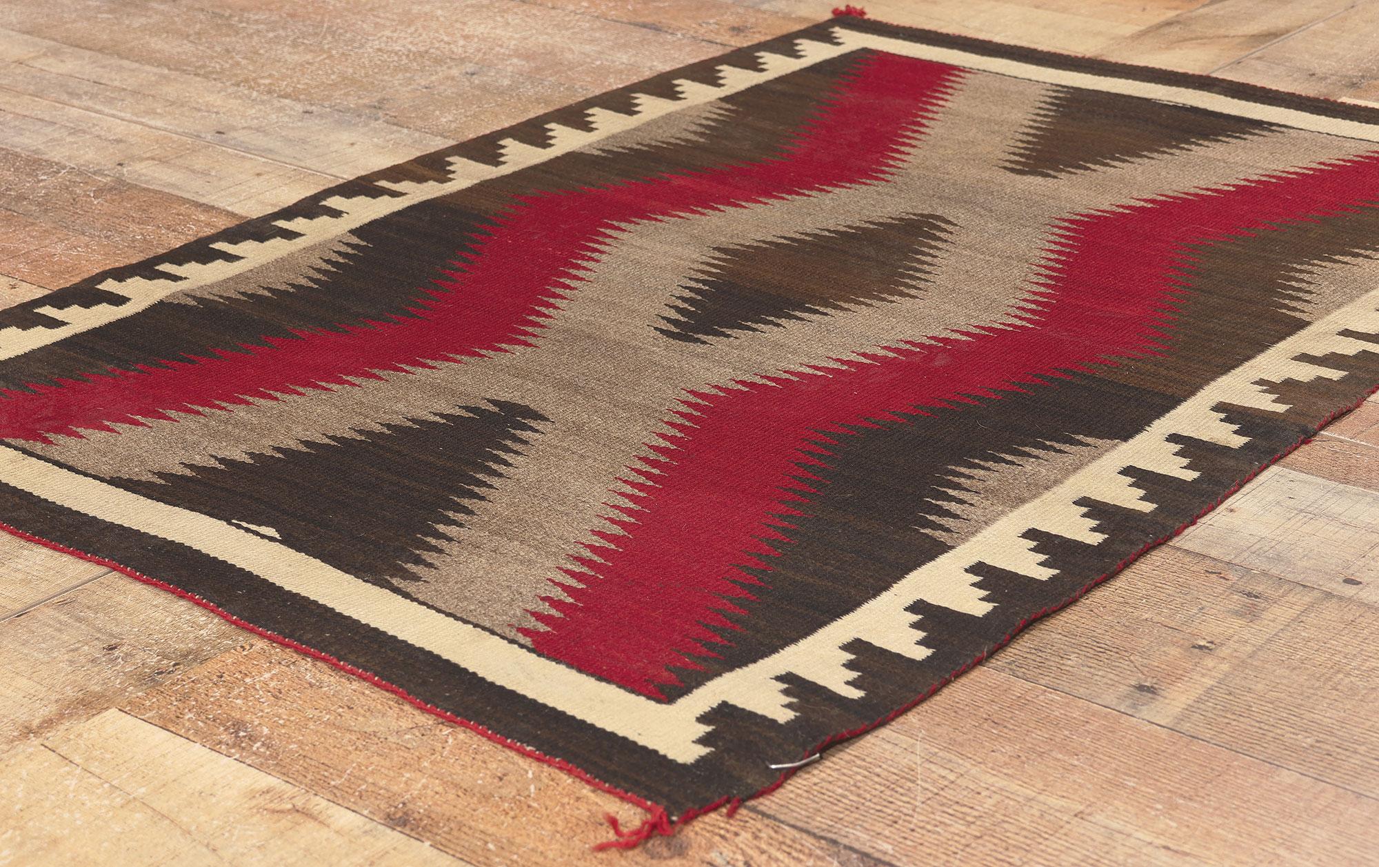 Wool Antique Ganado Navajo Rug, Southwest Modern Desert Meets Contemporary Santa Fe For Sale