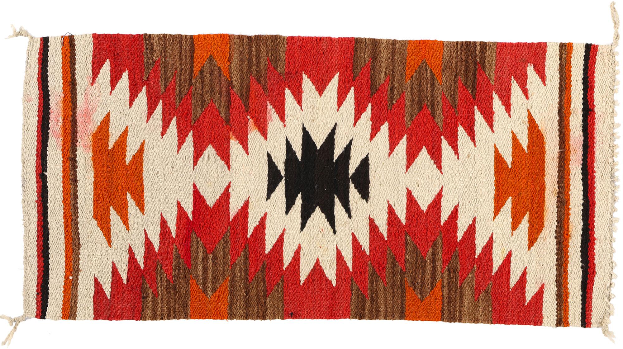Alfombra Antigua Ganado Estilo Navajo, Suroeste Moderno Desierto y Contemporáneo Santa Fe 1