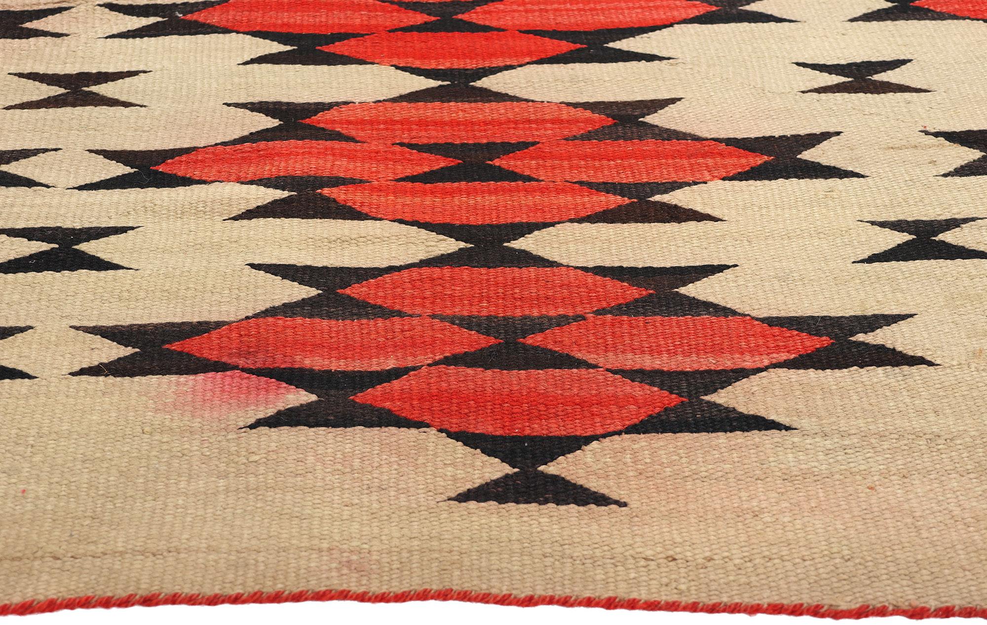 Hand-Woven Antique Ganado Navajo Rug, Southwest Modern Desert Meets Contemporary Santa Fe For Sale
