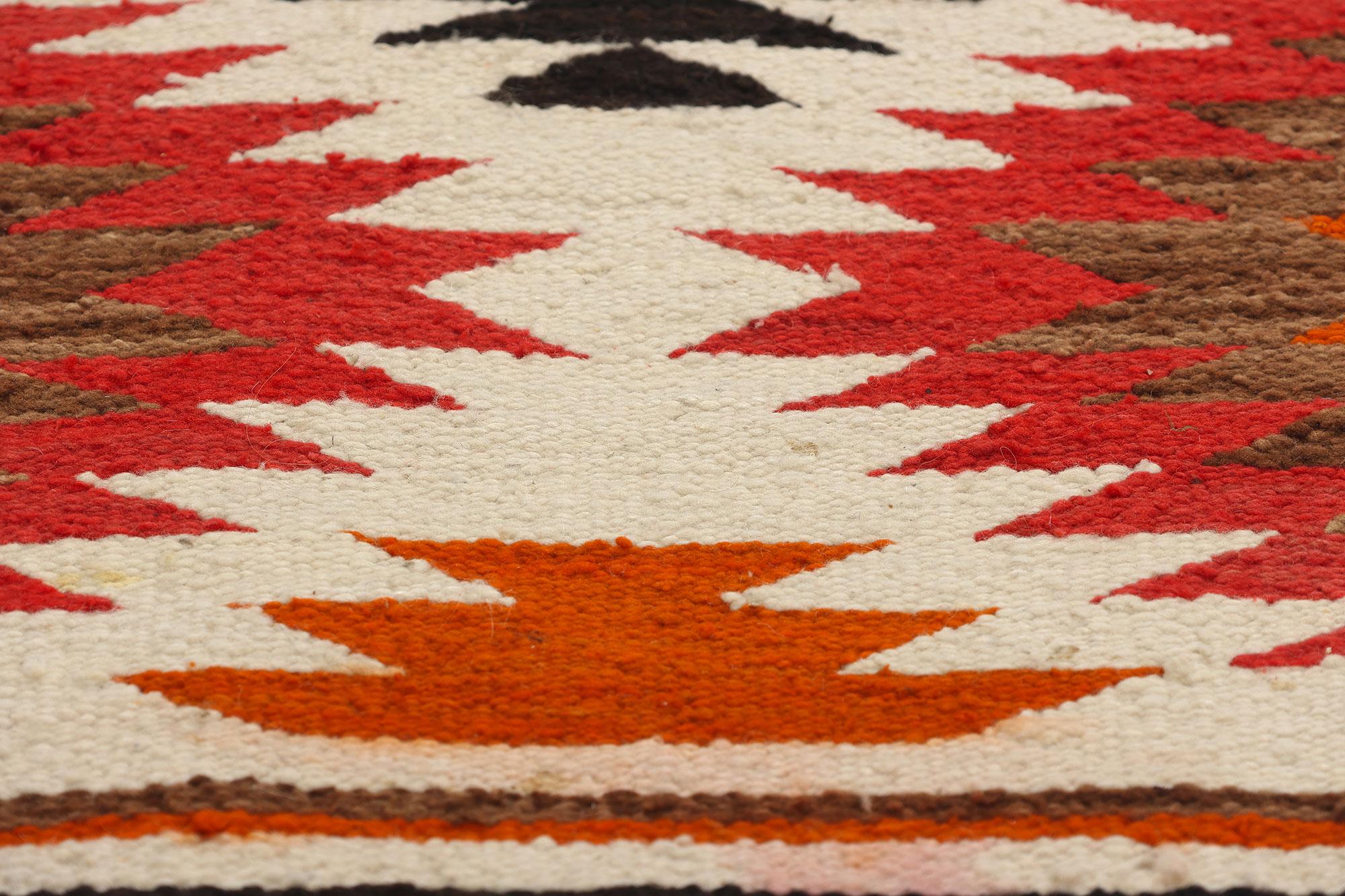 Alfombra Antigua Ganado Estilo Navajo, Suroeste Moderno Desierto y Contemporáneo Santa Fe Estadounidense