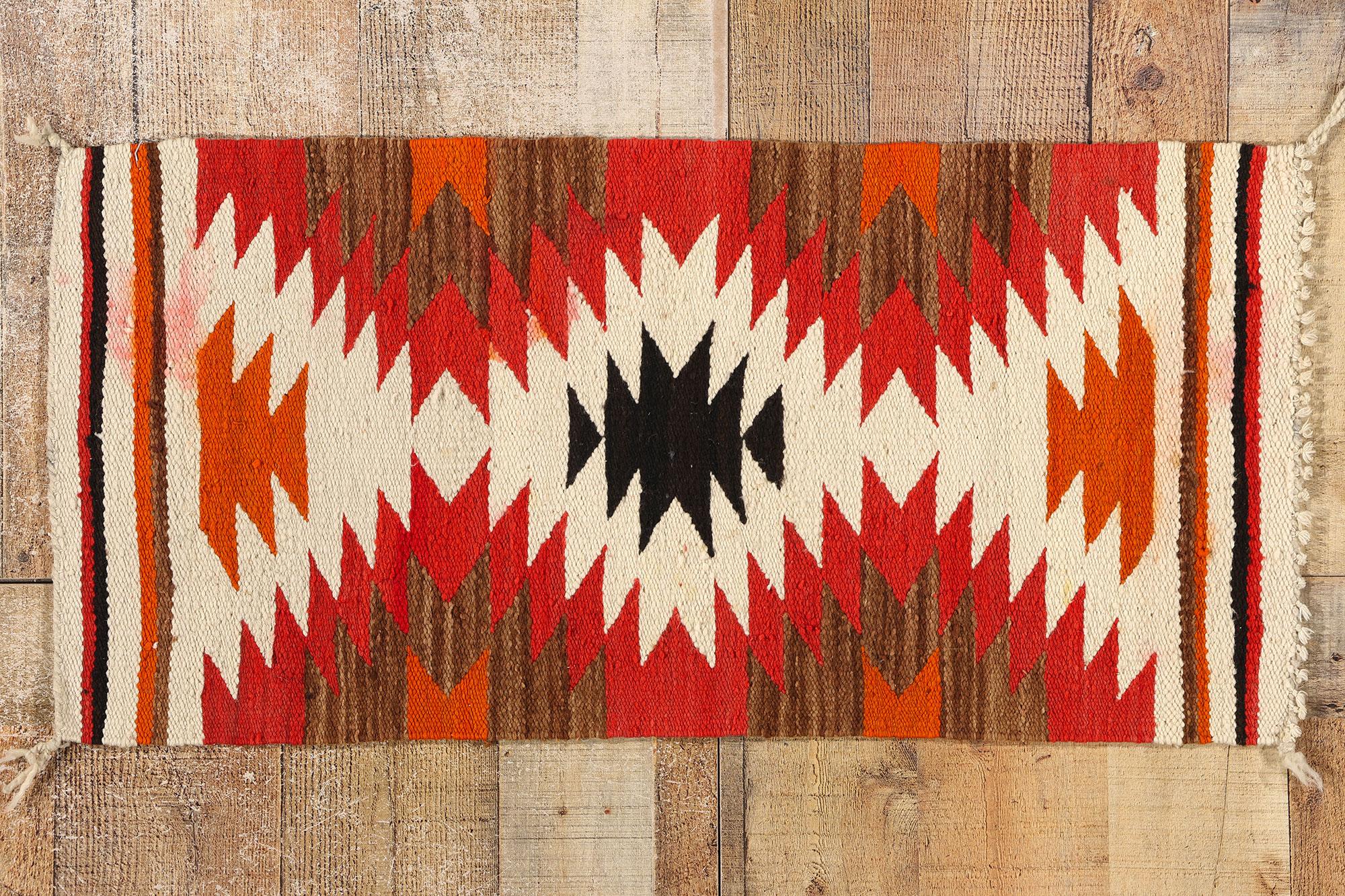 Alfombra Antigua Ganado Estilo Navajo, Suroeste Moderno Desierto y Contemporáneo Santa Fe Lana