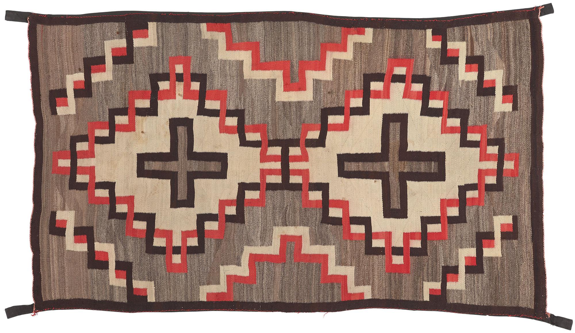 Antique Ganado Navajo Rug, Southwest Style Meets Native American For Sale 3
