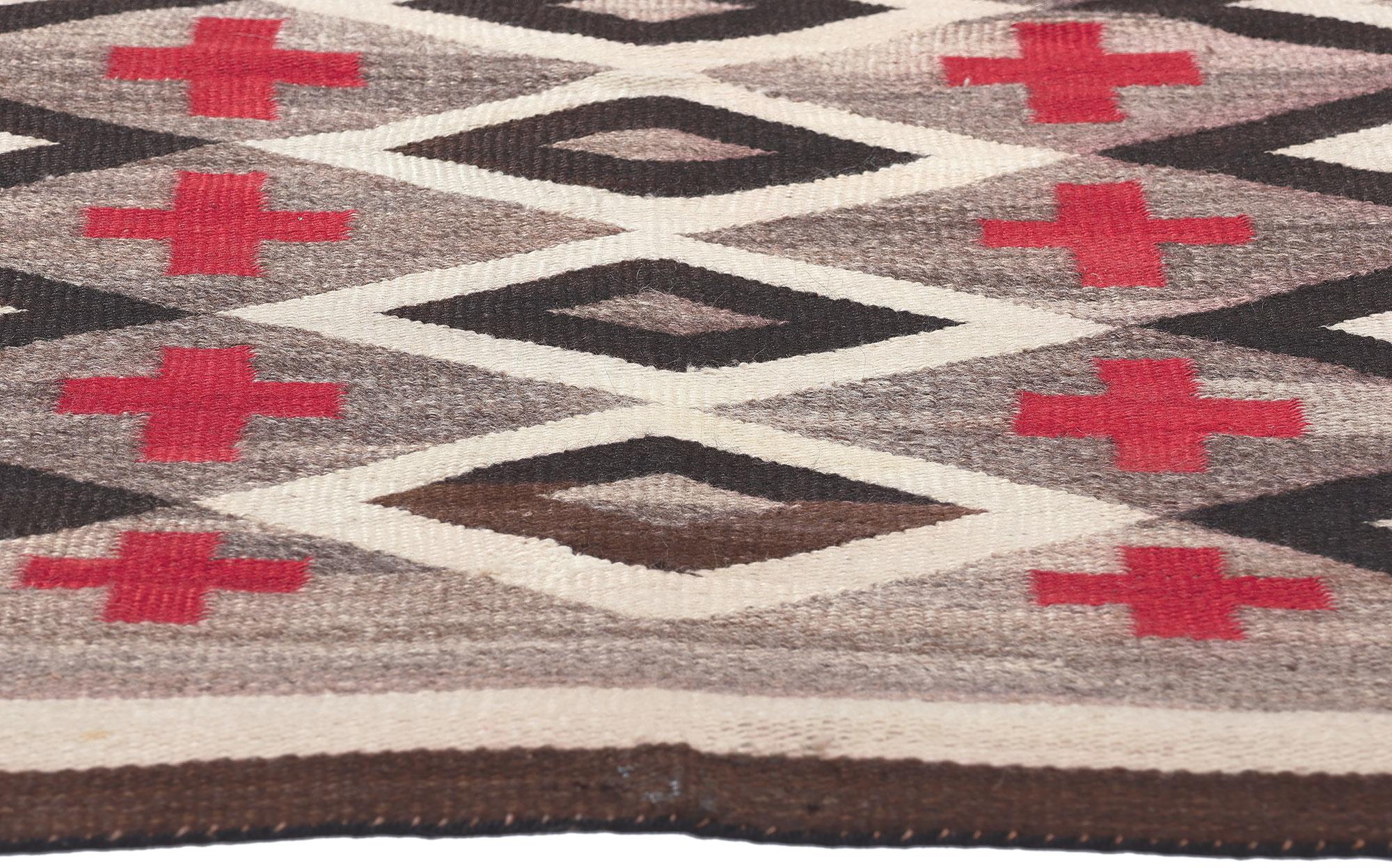 Hand-Woven Antique Ganado Navajo Rug, Southwest Style Meets Native American For Sale