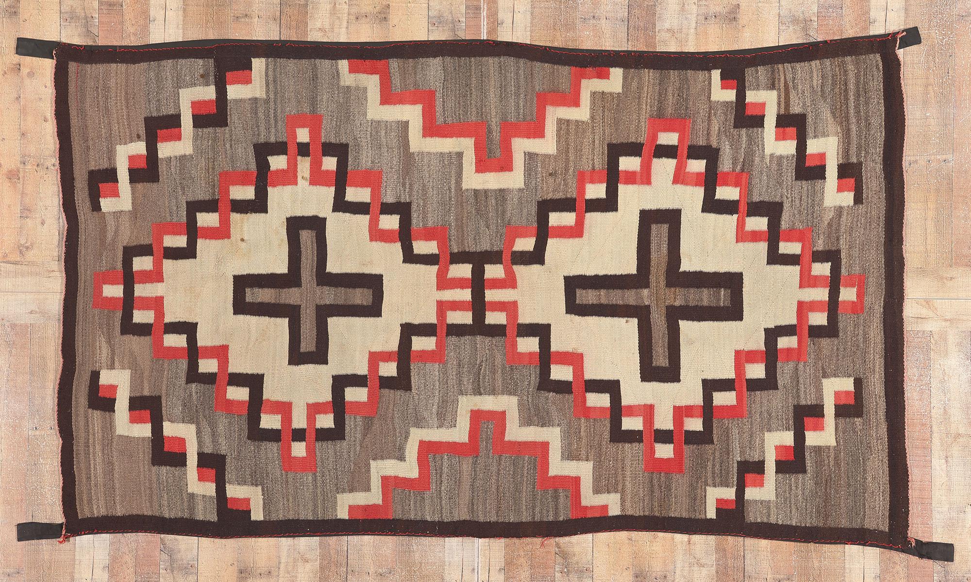 Antique Ganado Navajo Rug, Southwest Style Meets Native American For Sale 2