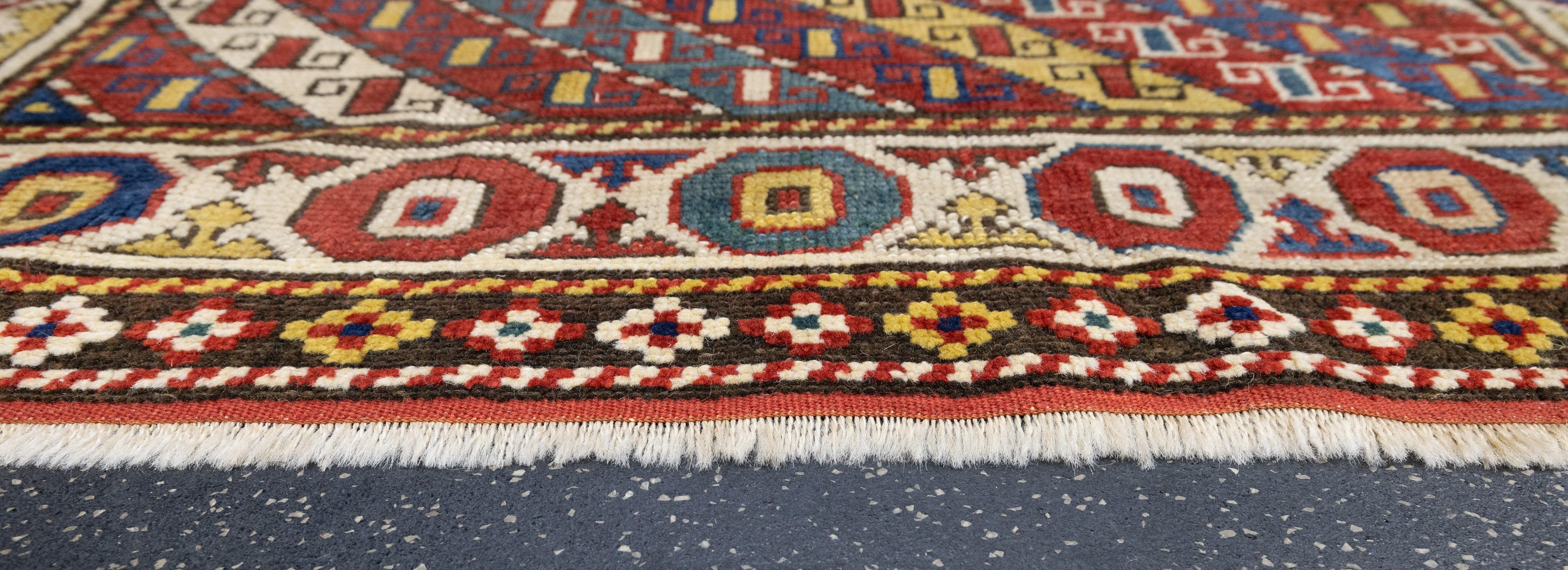 Armenian Antique Ganje Kazak Rug 3'11'' x 5'11'' For Sale