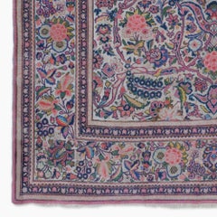 Antique Garden Design Hand Woven Wool Rug - Late 19th Century