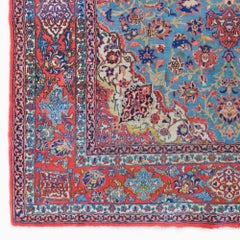Antique Garden Design Hand Woven Wool Rug - Late 19th Century