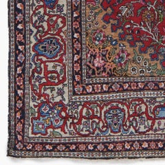 Antique Garden Design Hand Woven Wool Rug - Late 19th Century