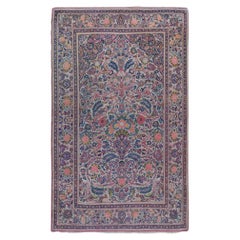 Antique Garden Design Hand Woven Wool Rug - Late 19th Century