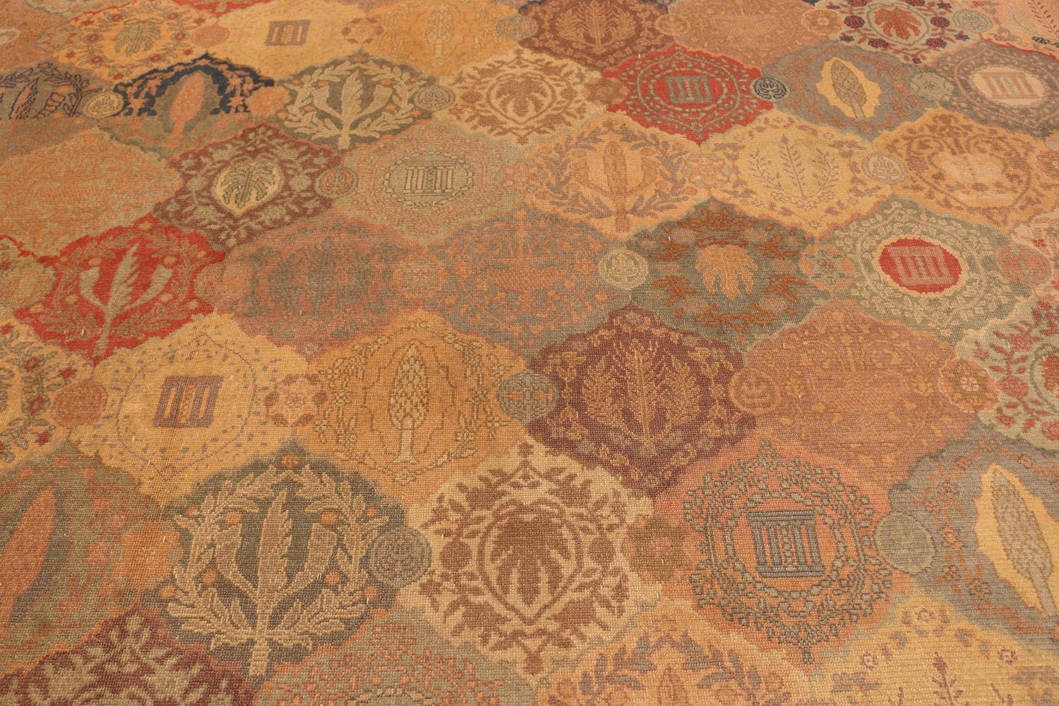 Antique oversized Israeli Bezalel carpet, origin: Israel, circa: first quarter of the 20th century. Size: 15 ft 9 in x 17 ft 10 in (4.8 m x 5.44 m)

