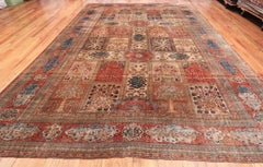 Antique Garden Design Persian Silk Heriz Rug