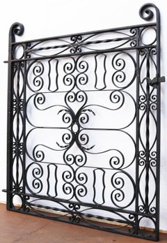 Antique Garden Gate with Scrolling Brackets