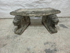 Antique Garden Lion Bench