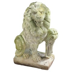 Antique Garden Lion Sculpture
