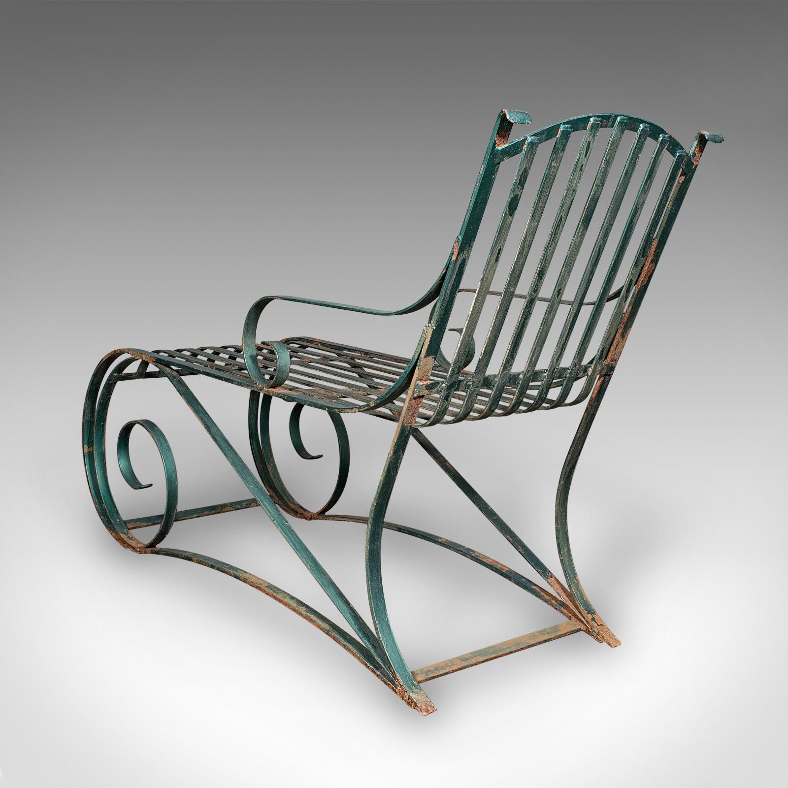 Early 20th Century Antique Garden Lounger Set, English, Outdoor, Rocker, Steamer Chair, Edwardian For Sale