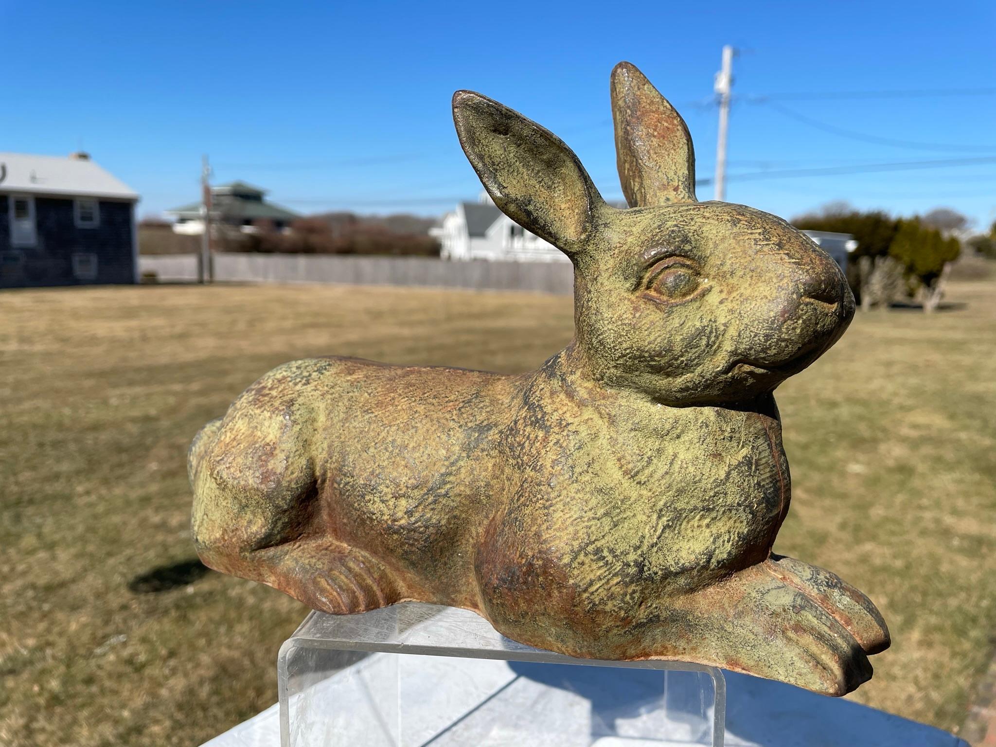 Antique Garden Rabbit with Extraordinary Patina 9