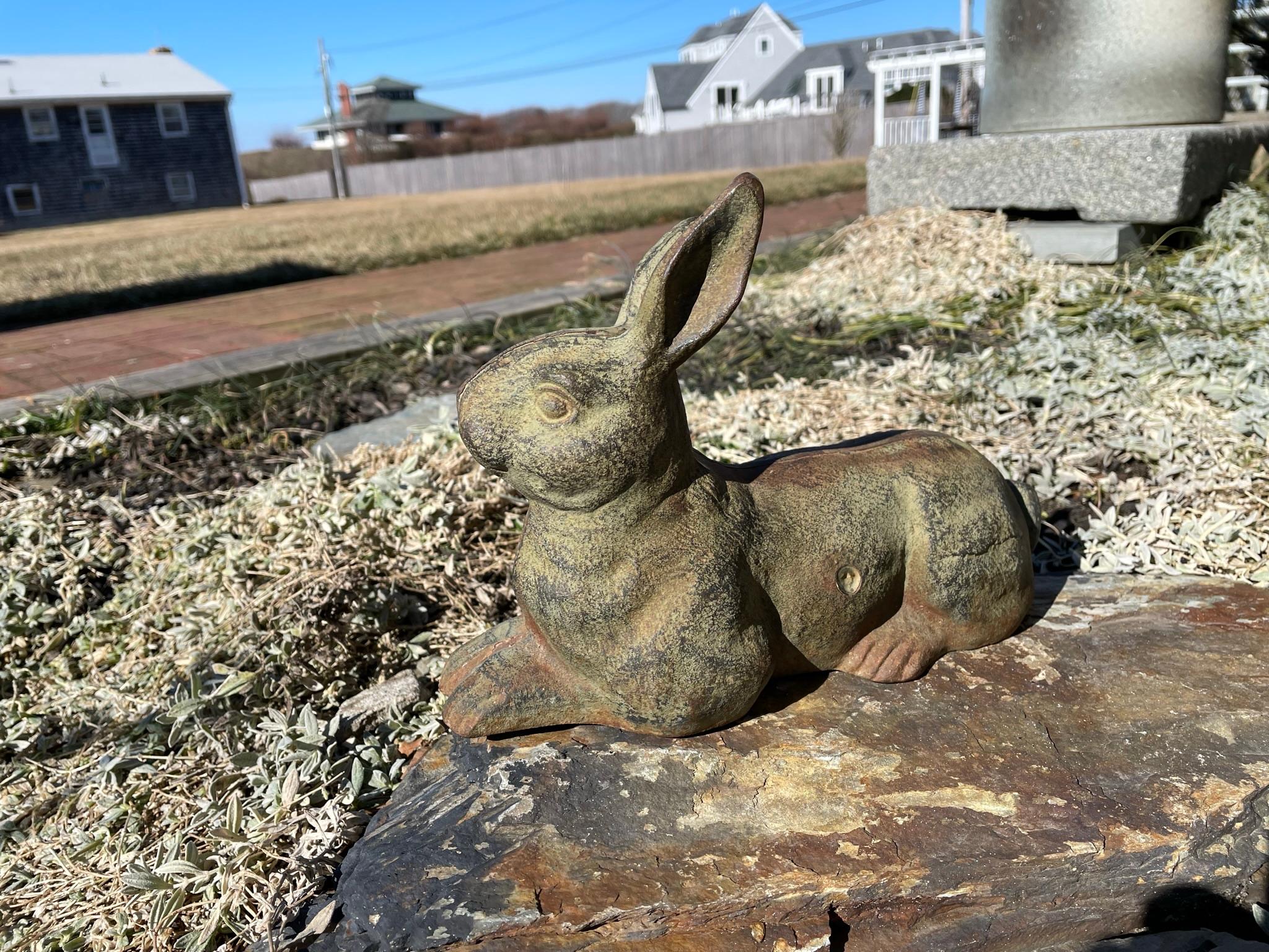 Hand-Crafted Antique Garden Rabbit with Extraordinary Patina