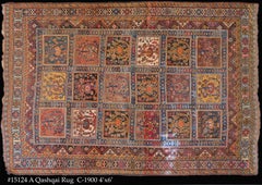 Antique Garden Rug 4' x 6' Circa 1880