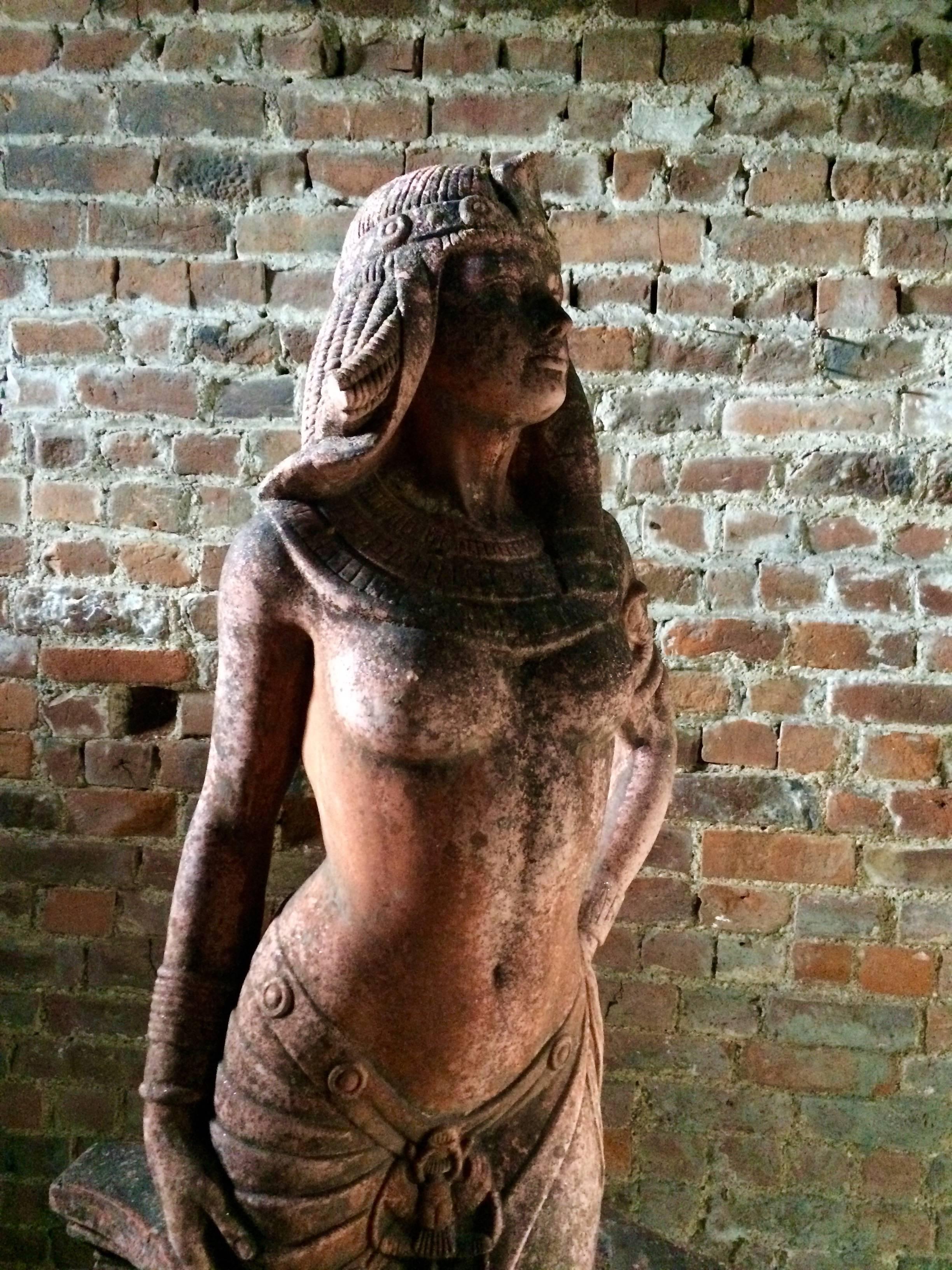Antike Gartenstatue Ägyptische Wiedergeburt Rosa Beton Viktorianisch 6