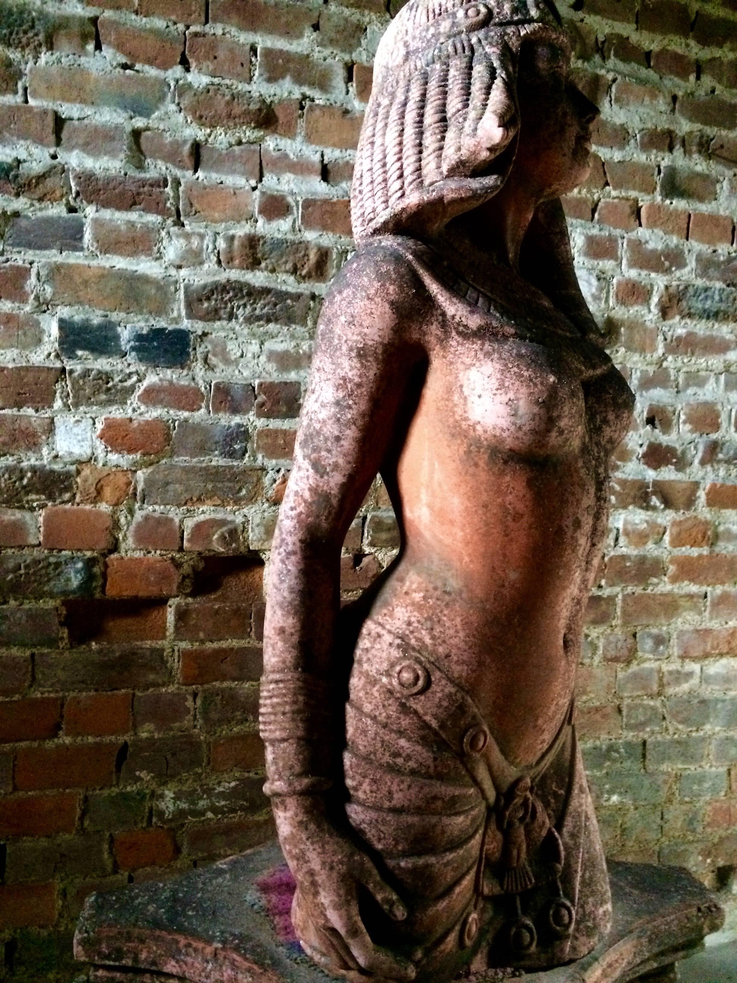 Antike Gartenstatue Ägyptische Wiedergeburt Rosa Beton Viktorianisch 8