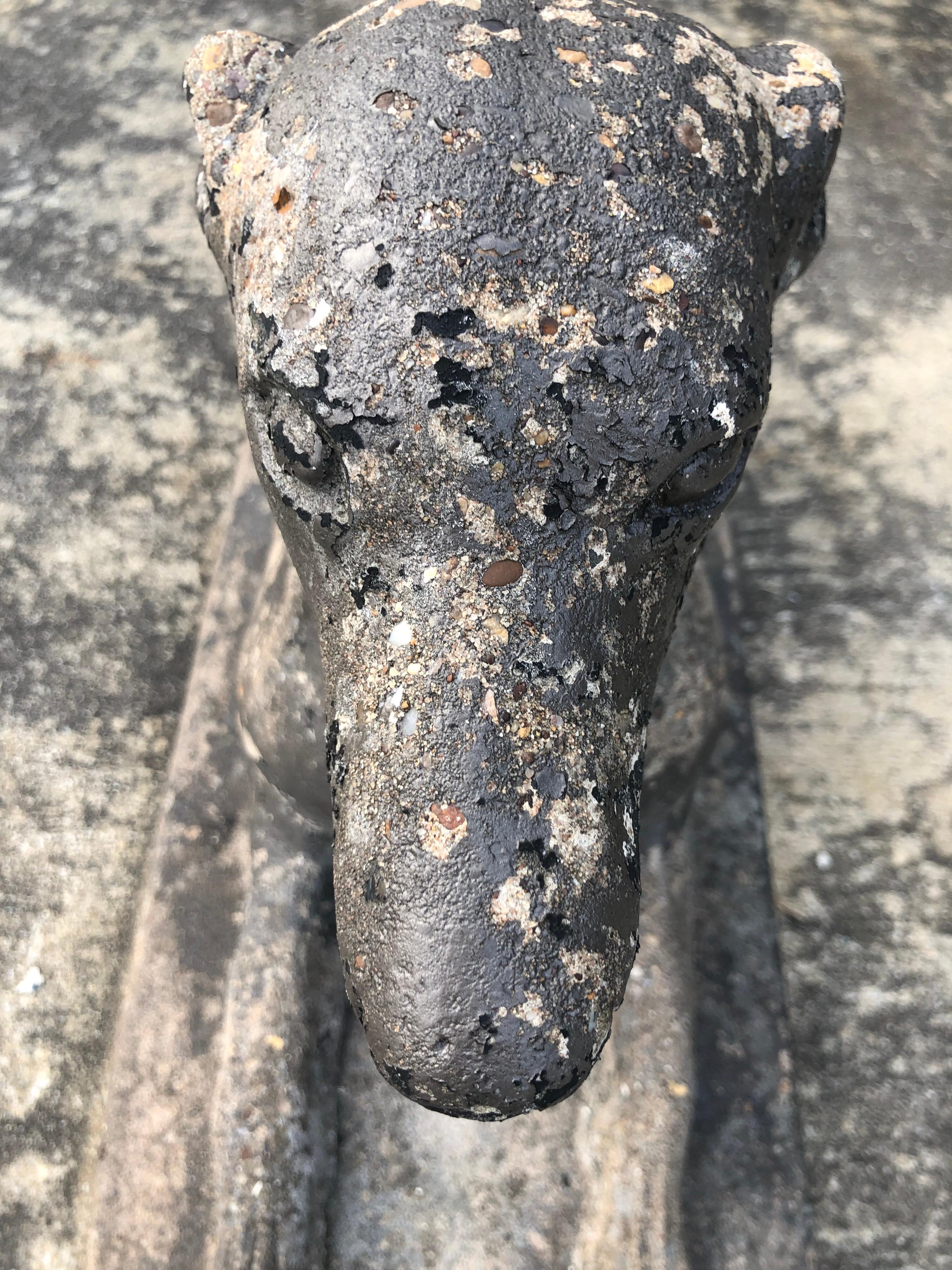Antique Garden Statue of a Dog or whippet 3