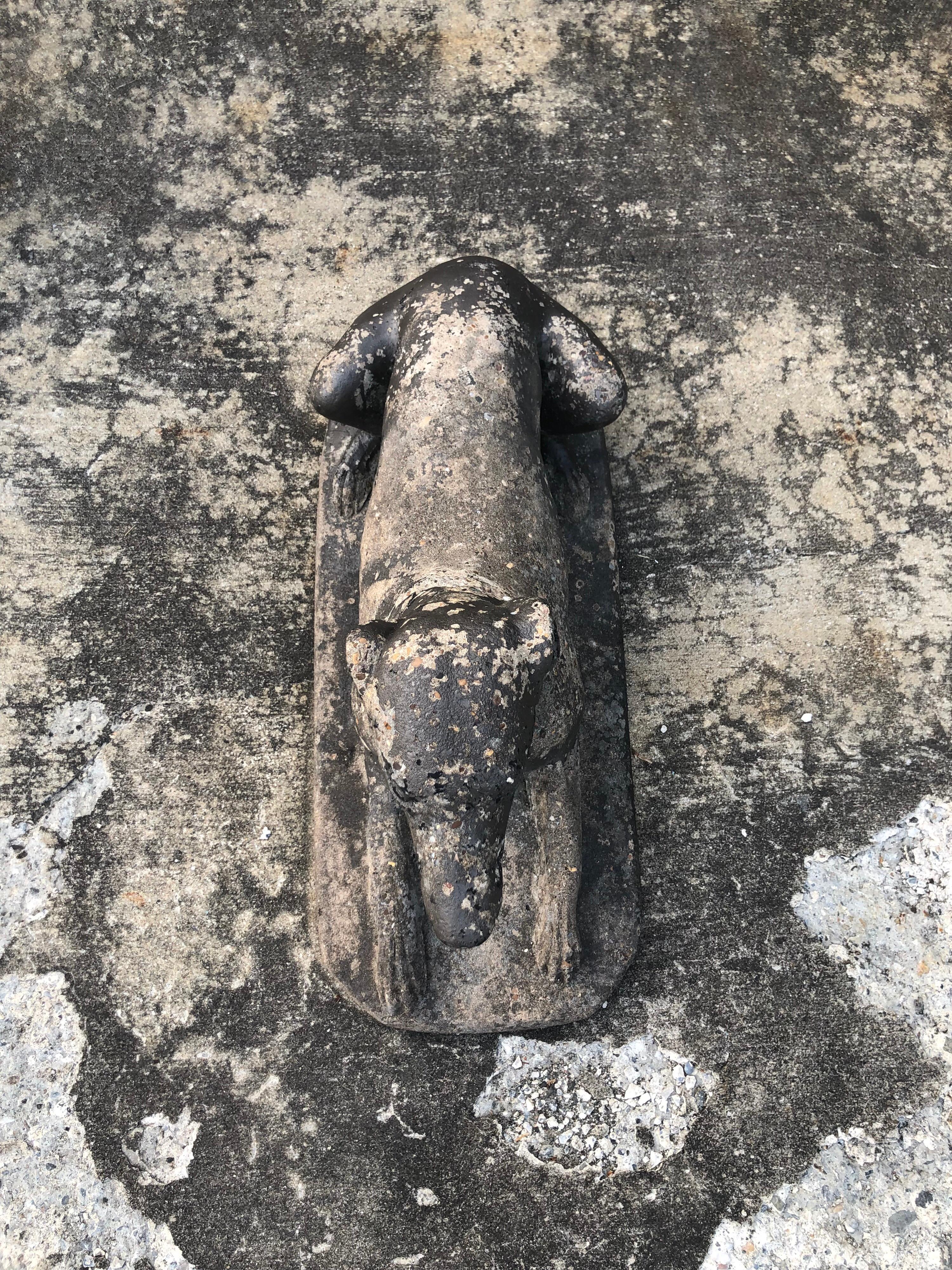Antique Garden Statue of a Dog or whippet In Good Condition In Redding, CT