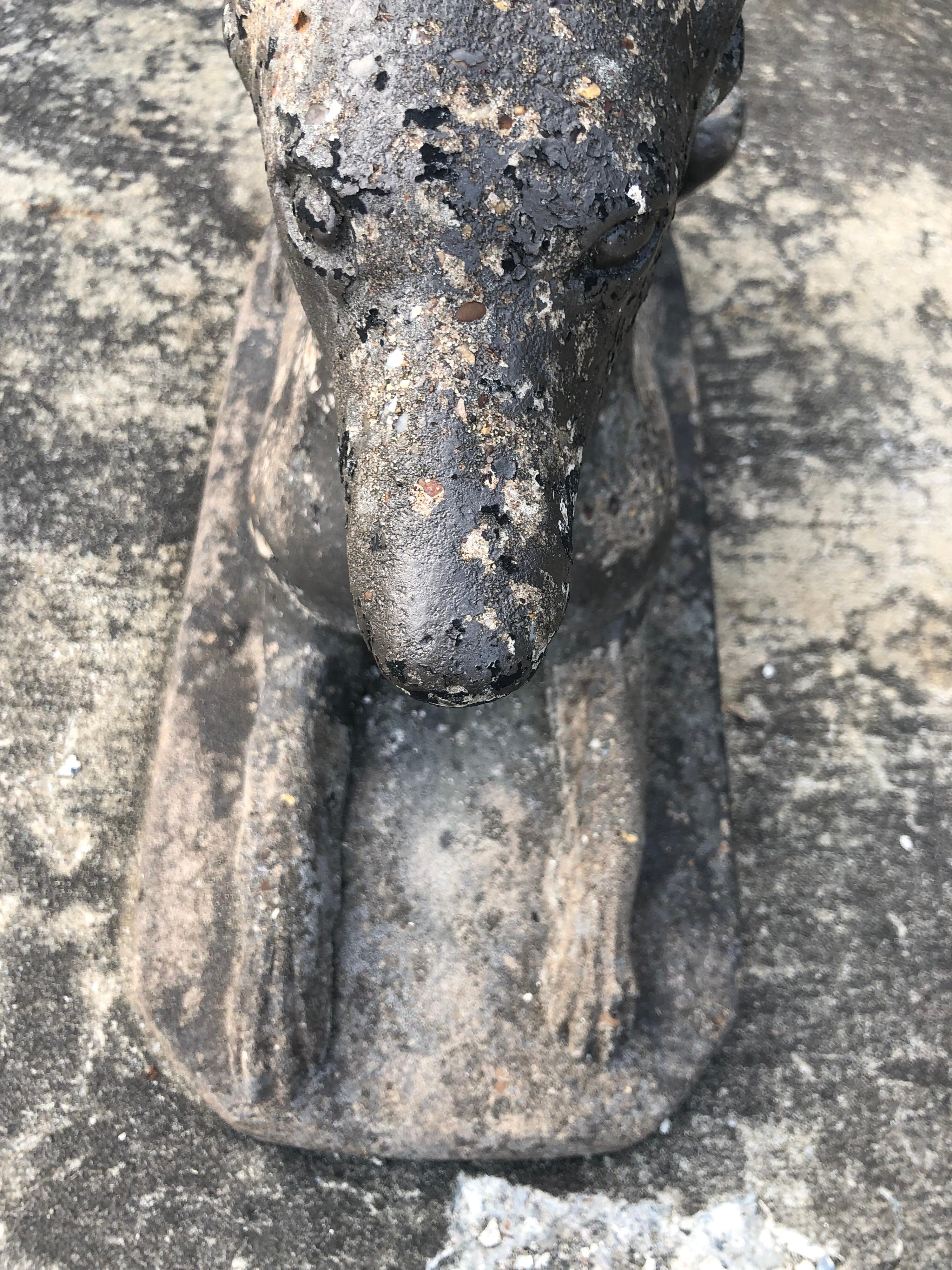 Antique Garden Statue of a Dog or whippet 2