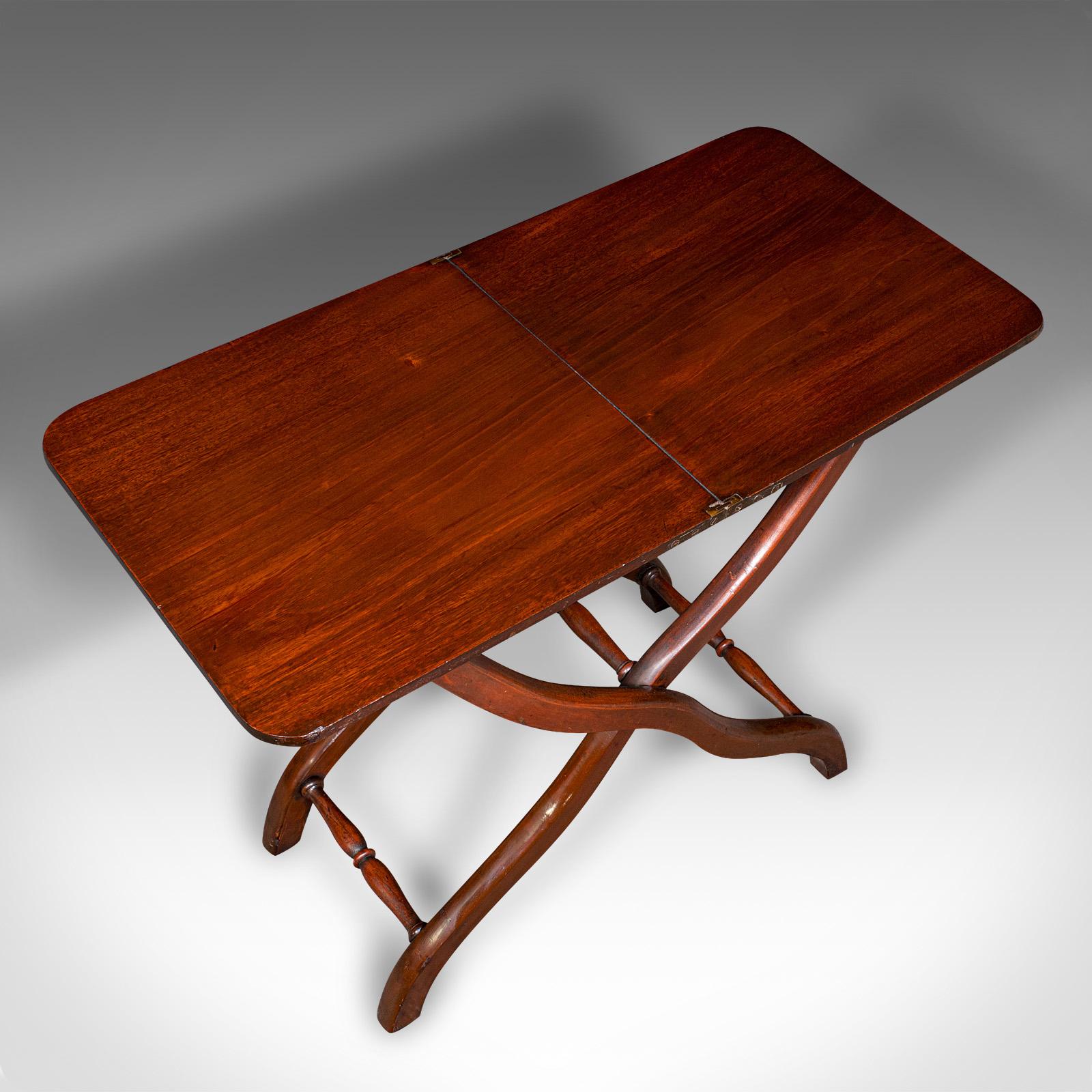 Mahogany Antique Garden Tending Table, English, Folding, Occasional, Hobby, Victorian For Sale