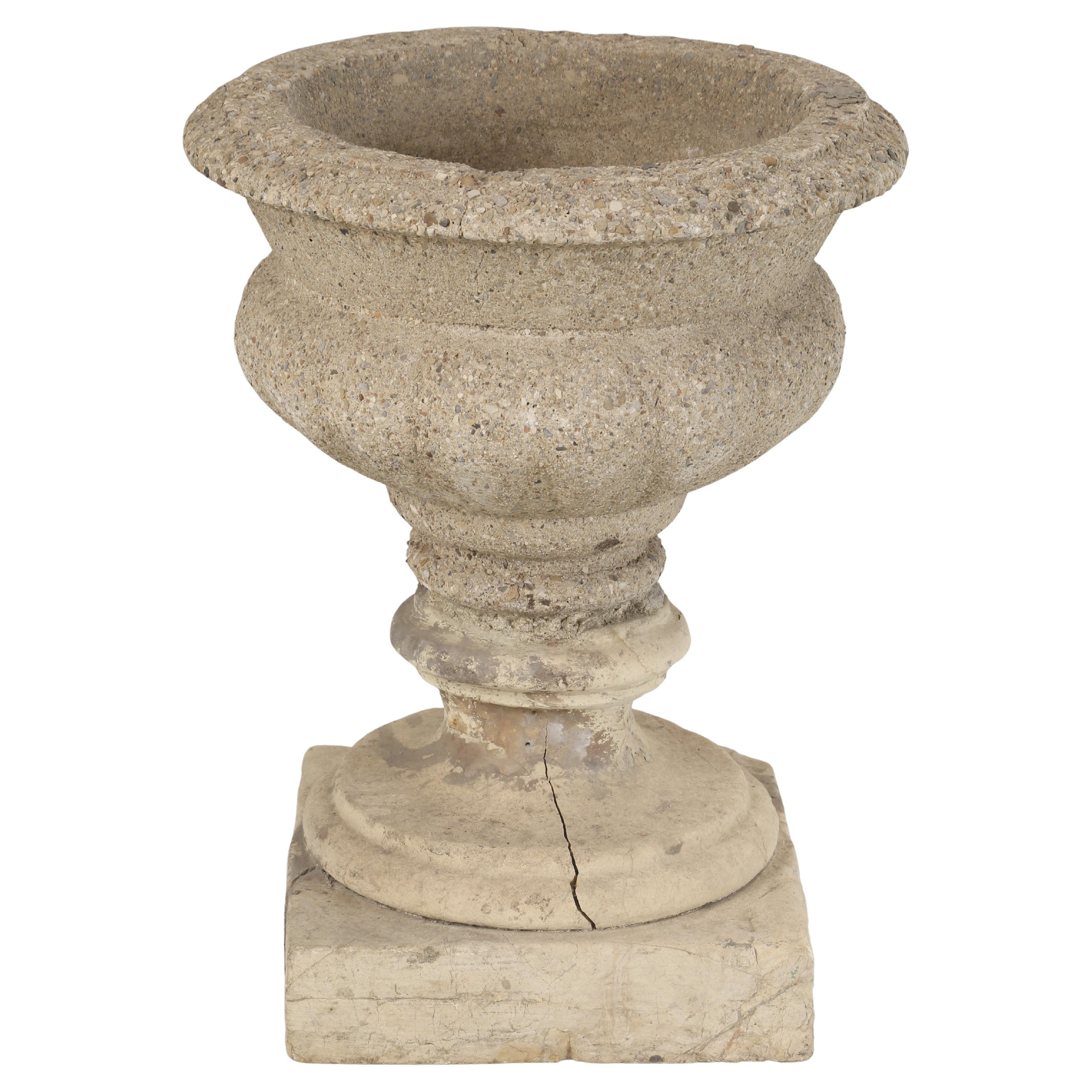 Antique Garden Urn Imported from England Early 1900
s in Stone and Concrete.