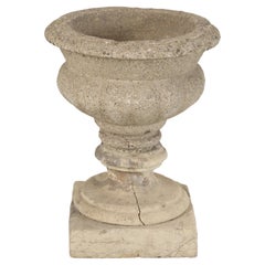 Antique Garden Urn Imported from England Early 1900's in Stone and Concrete.