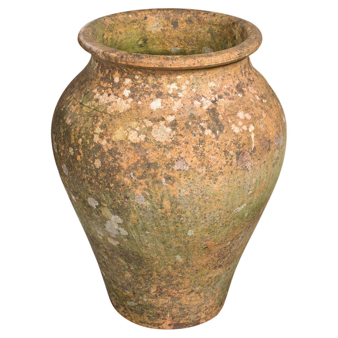 Vaso da giardino antico, inglese, terracotta, fioriera, vittoriano, ornamento da esterno