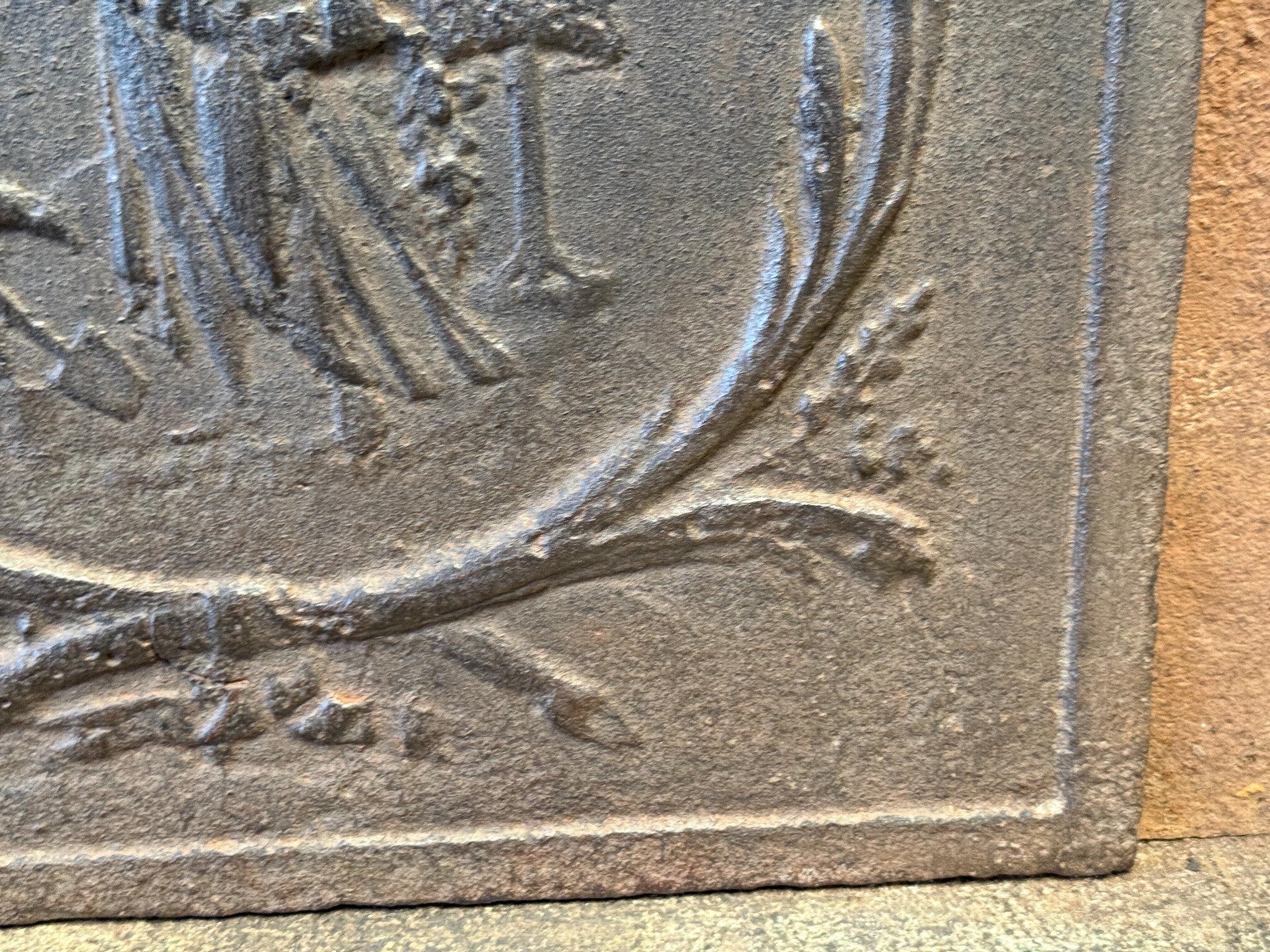 Antique 'Gardening' Fireback' / Backsplash, Neoclassical Period For Sale 4