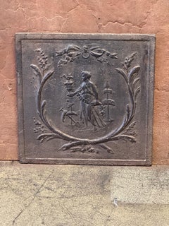 Antique 'Gardening' Fireback' / Backsplash, Neoclassical Period