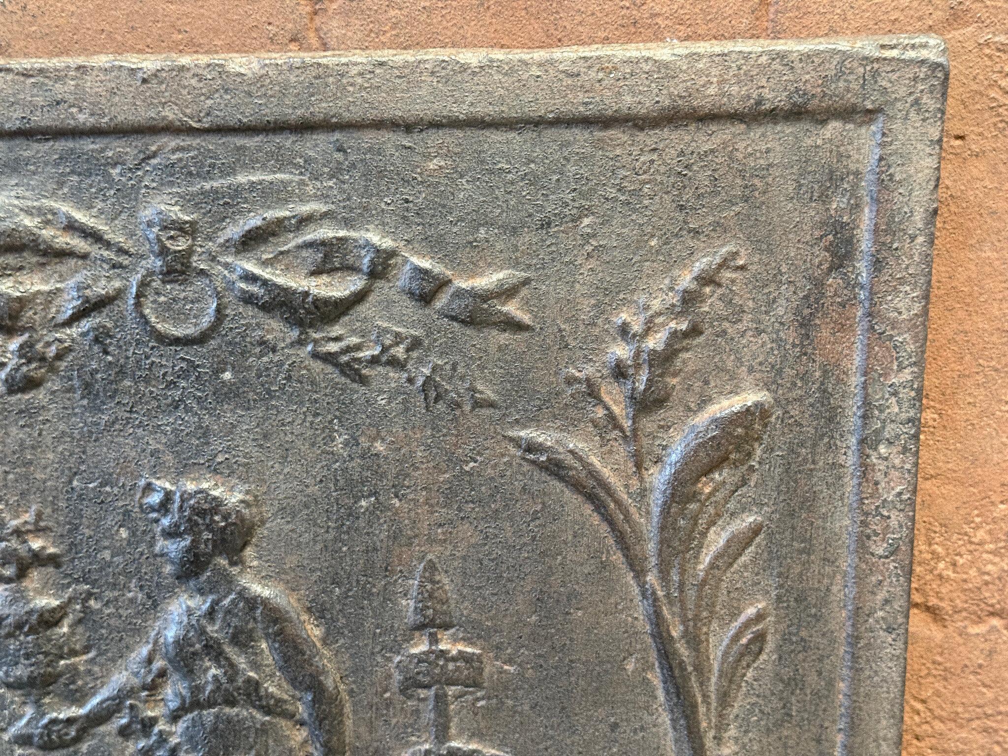 Antique 'Gardening' Fireback' / Backsplash, Neoclassical Period For Sale 2