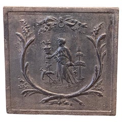 Antique 'Gardening' Fireback' / Backsplash, Neoclassical Period