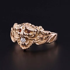 Antique Gargoyle Ring of 10k Gold