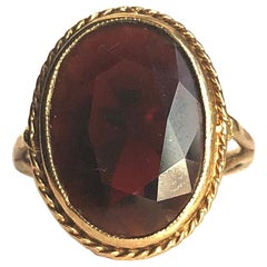 Antique Garnet and 9 Carat Gold Ring