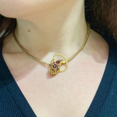 Antique Garnet and Gold Snake Necklace, Circa 1840