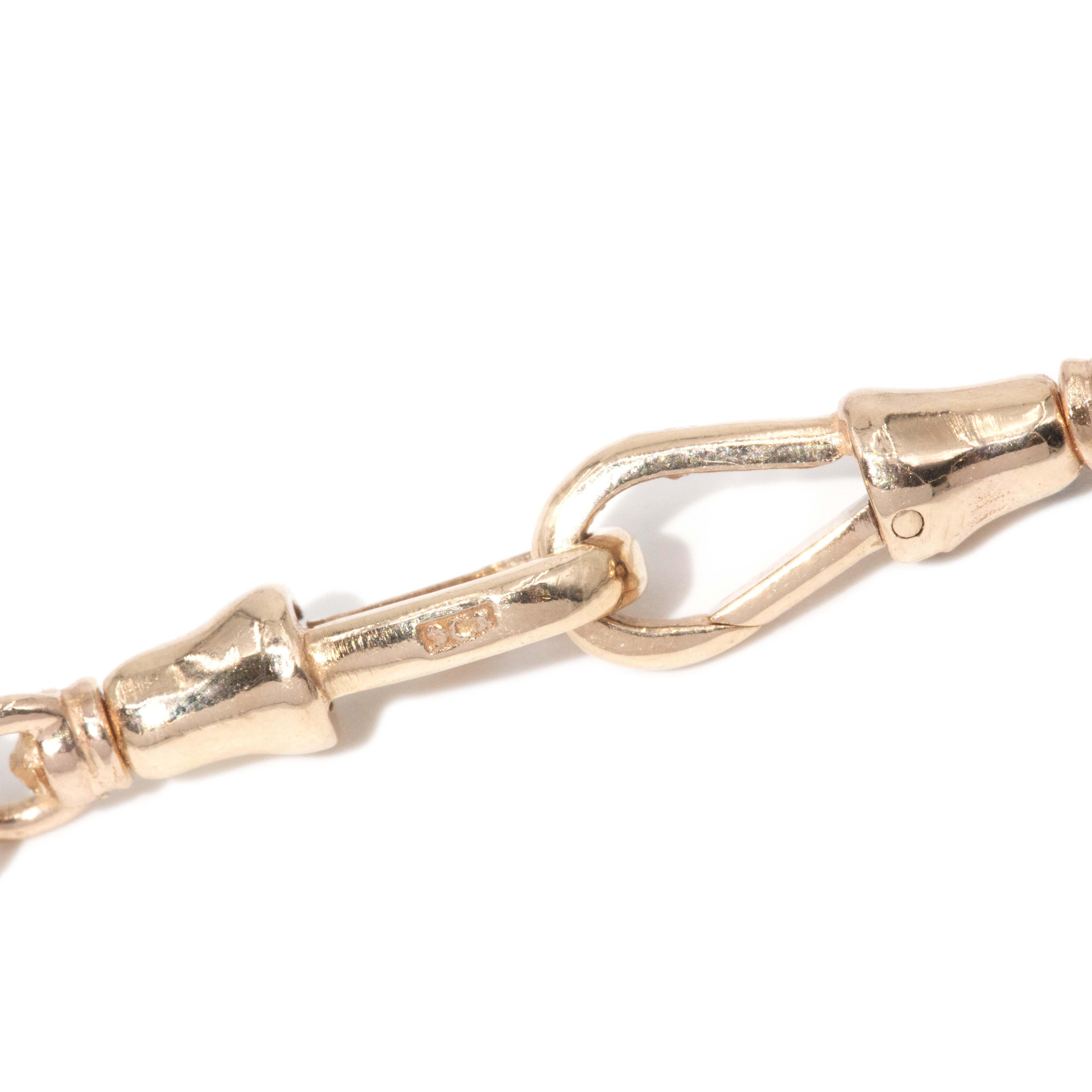 Antique Garnet & Diamond Toggle Bar Necklace 9 Carat Yellow Gold For Sale 9