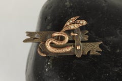 Antique Garnet-Eyed Snake Brooch