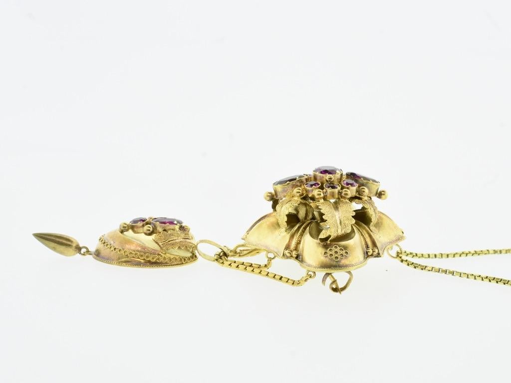 Antique Garnet Pendant/Brooch, c. 1860 For Sale 2