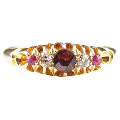 Antique Garnet, Ruby and Diamond Ring, 18ct Gold