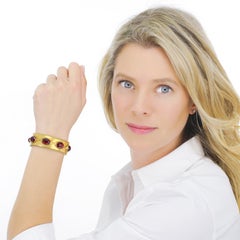 Antique Garnet Set Gold Bracelet